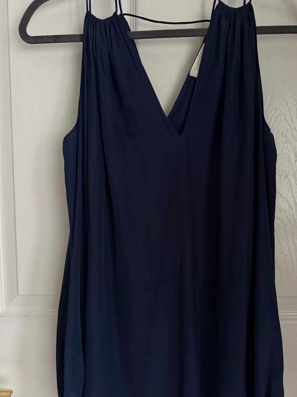 Ramy Brook Navy Blue Cold-Shoulder Multi-Strap V-Neck Long Sleeve Blouse XS